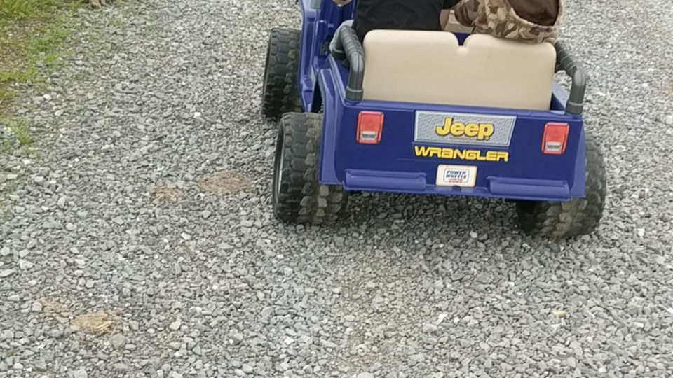 driving farm jeep!